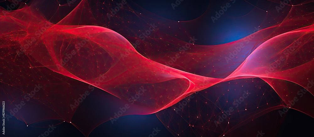 Poster The design of a red net is depicted in the image leaving space for copy