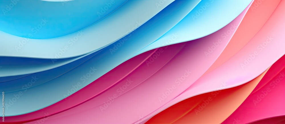 Aufkleber A close up image showing a vibrant origami pattern with curved paper sheets on a plain background Copy space image
