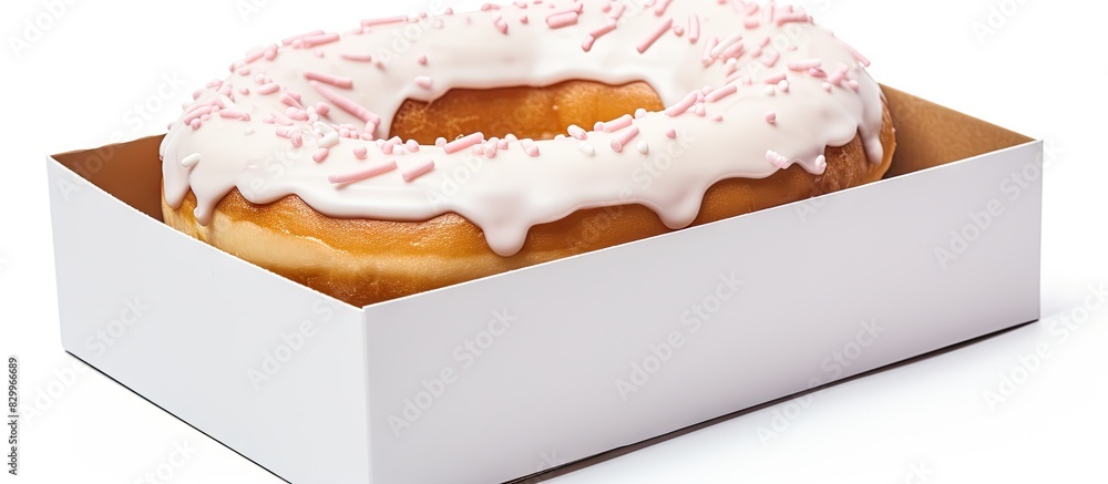 Aufkleber A cut out of a large doughnut box is featured on a white background leaving empty space for additional images or text