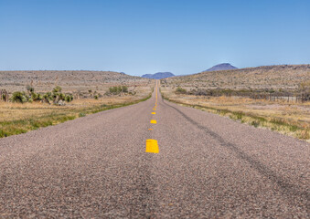 Long straight road in Texas, backroads of Texas