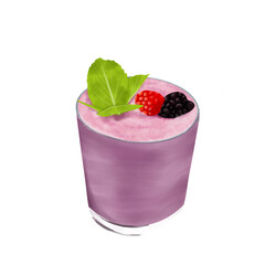 Healthy strawberry and blackberry smoothie