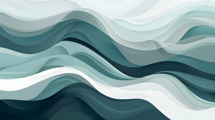 Obraz premium inconspicuous header with elegant abstract waves illustration with dark gray, teal blue and light slate gray color. Generative AI.