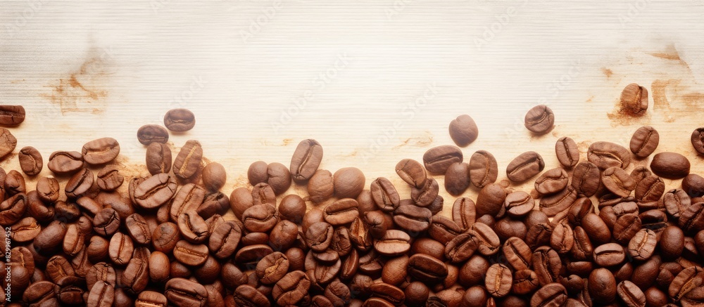 Poster Abstract background with streaks and stains featuring coffee beans 32 characters. with copy space image. Place for adding text or design