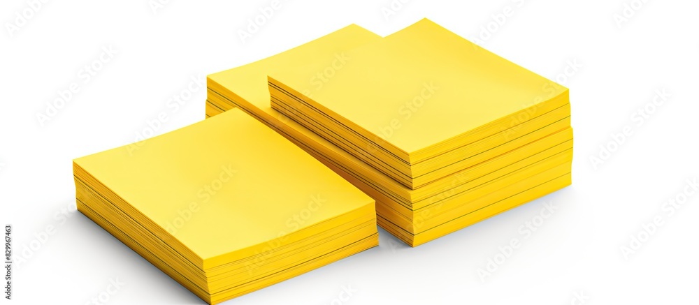 Poster An isolated block of yellow notepads on a white background with a clipping path for easy removal Copy space image available