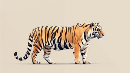 Obraz premium Habitat Preserver Theme Tiger in Flat Design