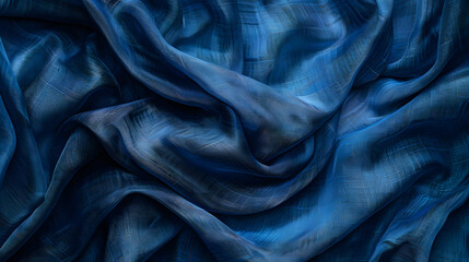 Fototapeta premium Indigo texture silk background. Generative AI.