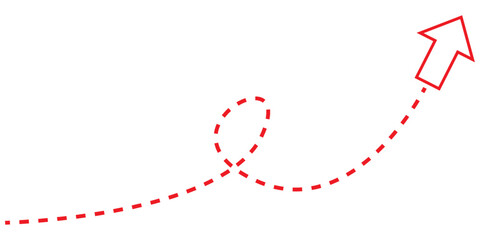 red dashed line arrow. vector design element