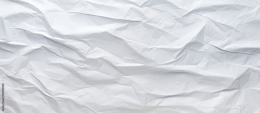 Poster a white crumpled paper provides a textured background for copy space image