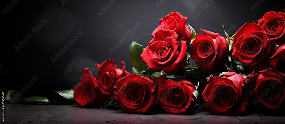 Poster A captivating image of red roses with ample copy space