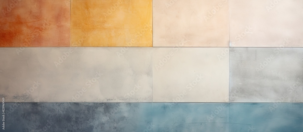 Aufkleber Architectural background featuring the modified color scheme of a concrete wall with painted plaster and paint layers offering a textured and abstract image. with copy space image