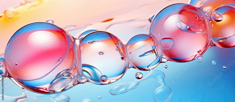 Poster colorful bubbles of oil water and soap create captivating backgrounds perfect for a copy space image