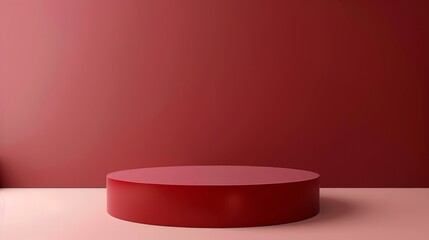Red Platform on Pink and Red Background
