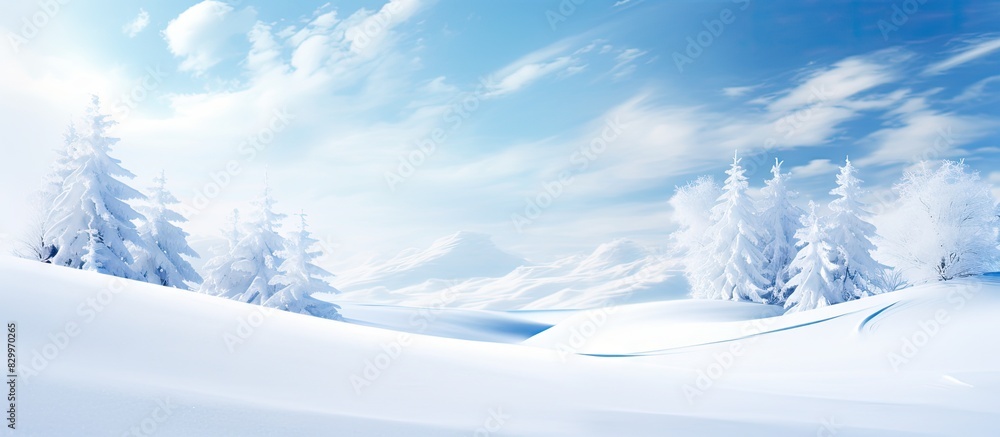 Poster the fresh white snow has a smooth and pristine texture perfect for capturing in a copy space image
