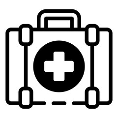 Medical First Aid Kit Line Icon Symbol