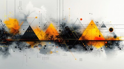 abstract background with black and yellow triangles