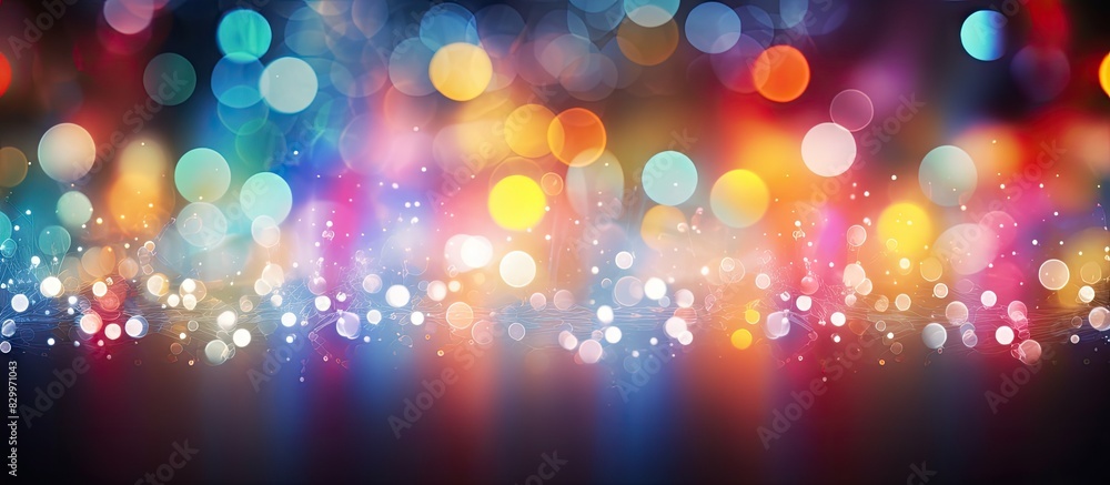 Aufkleber colorful christmas lights creating a glowing ambiance on a background with ample copy space image