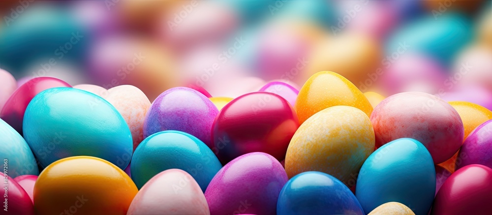 Poster a festive easter background displaying colorful eggs ideal for copy space image