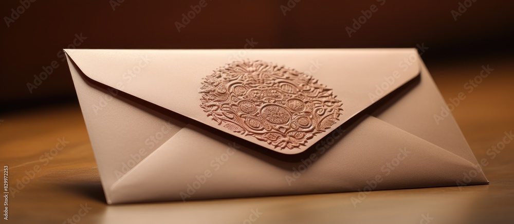 Poster there is an image of an envelope with a close up view showing the intricate details and texture of t