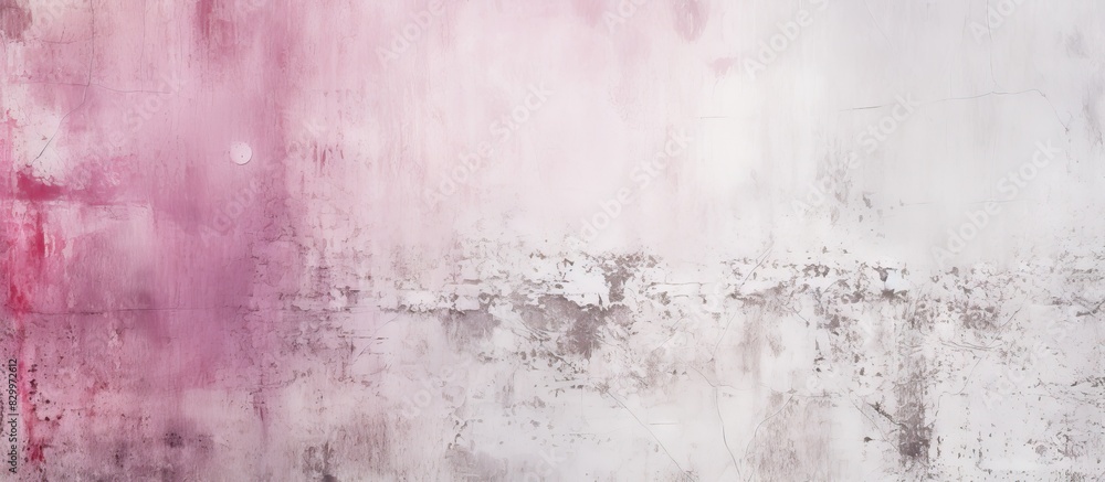 Poster a grunge textured background featuring a two tone paint job in shades of pink and white gray leaving