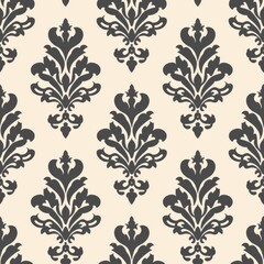 A black and white patterned wallpaper with a floral design