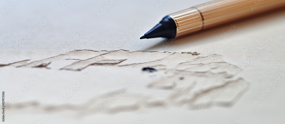 Poster close up macro detail of pencil writing on paper with copy space image