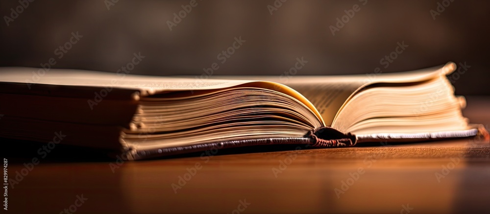 Poster close up detail of a book against a background with copy space image