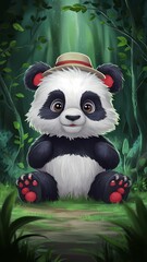 panda and bamboo