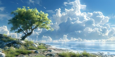The green tree and the vast sea