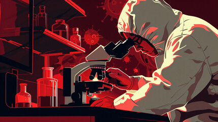 Lab worker preparing glass with blood for detection of antibodies and infections