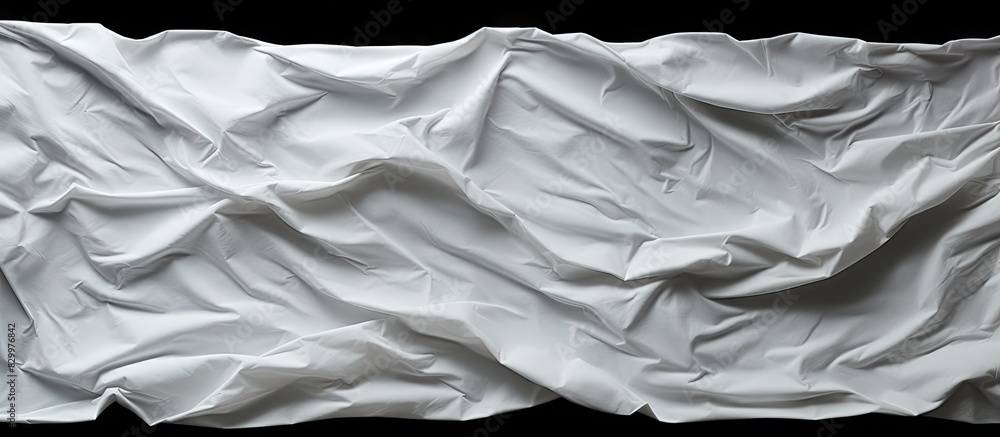 Aufkleber A crumpled paper strip isolated on a black background serves as a design element in the copy space image