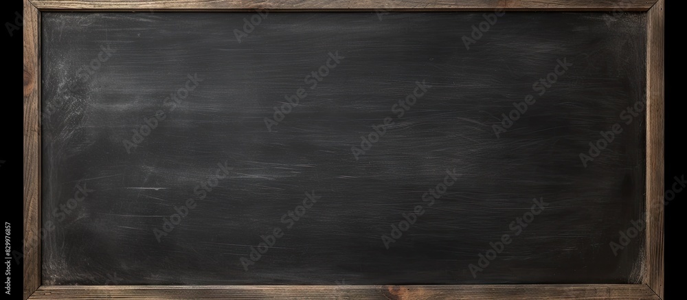Poster a horizontal blackboard with a black frame depicting a chalkboard background with a textured appeara