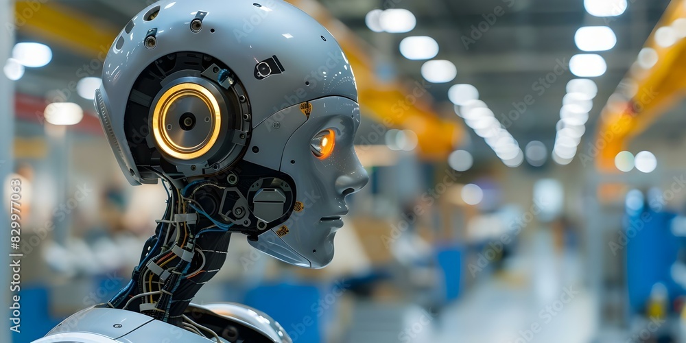 Poster robots replacing humans highefficiency tech crucial for future tec. concept automation, robotics, te
