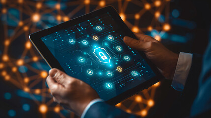 Cyber Security Ransomware Email Phishing Encrypted Technology, Digital Information Protected Secured concept