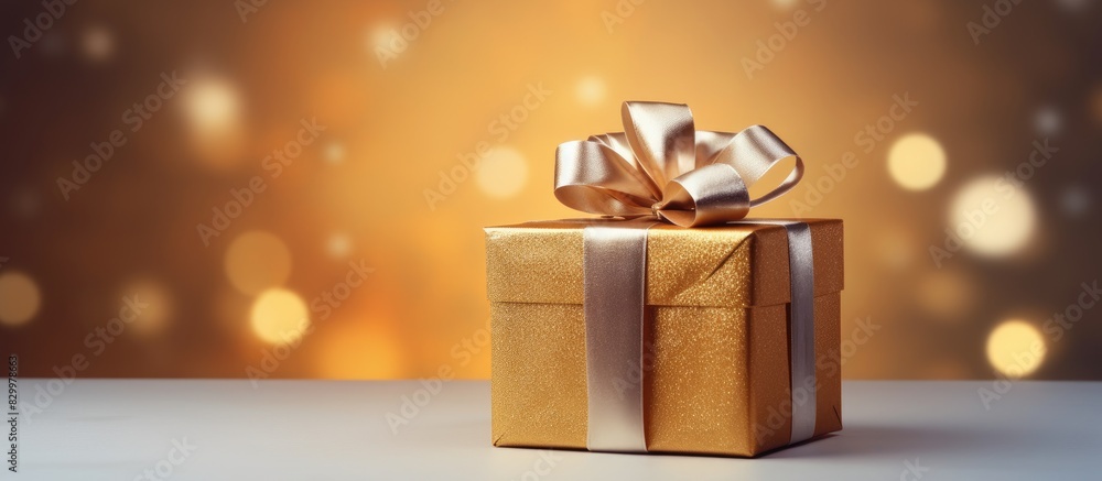 Aufkleber A box of gifts is placed against a background with ample space for adding text or images