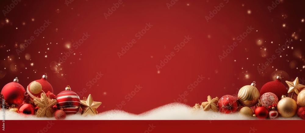 Aufkleber A festive background with ample space for text or images featuring a delightful blend of Christmas and New Year s holiday elements and a charming Christmas border