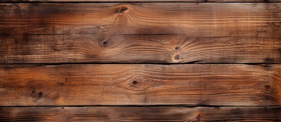 Naklejka premium An aged brown wooden surface with a grunge texture serves as the background for this copy space image