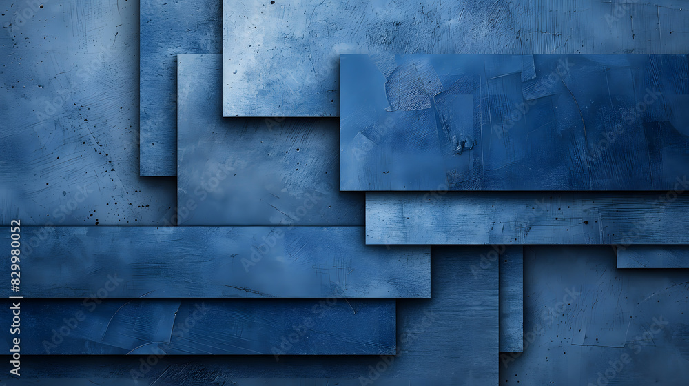 Poster modern abstract blue background design with layers of textured. generative ai.