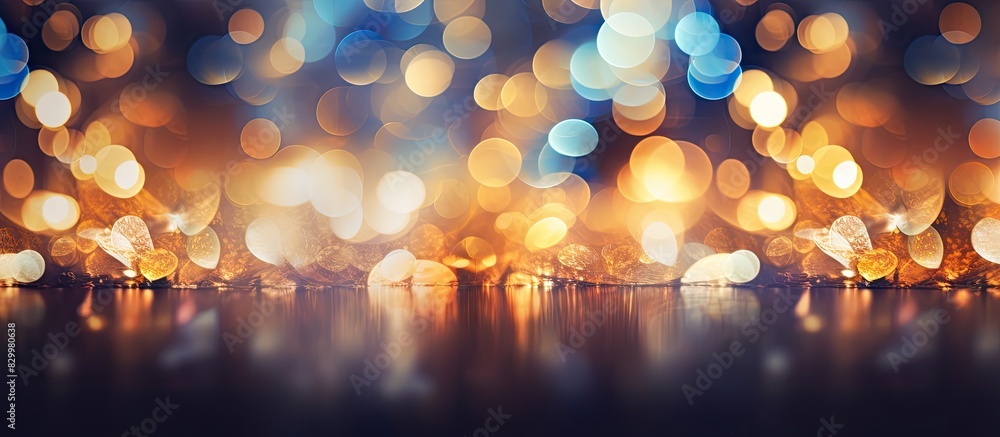 Poster a captivating image featuring a vibrant display of bokeh lights that create a mesmerizing ambiance l