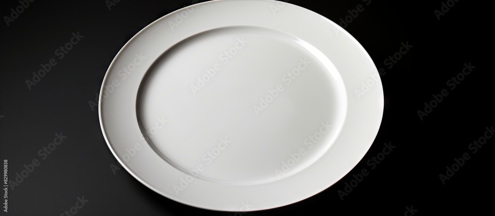 Aufkleber copy space image of a white plate placed on a black background
