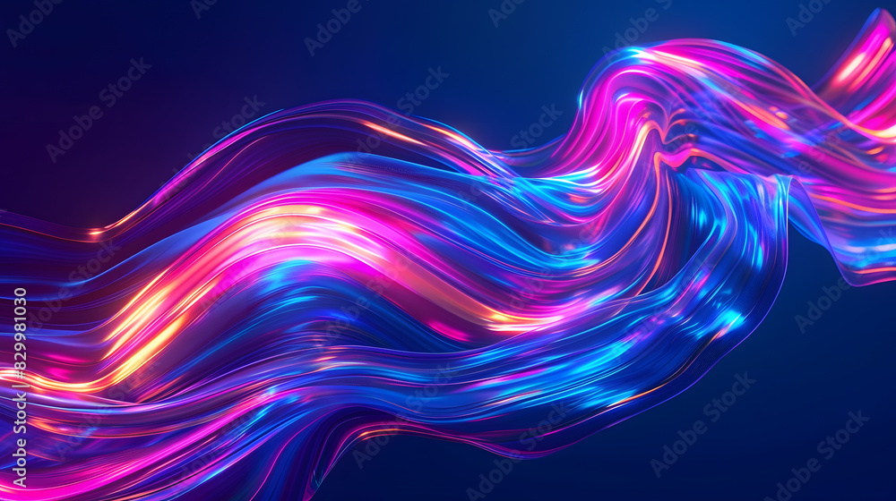 Poster modern abstract high-speed movement. colorful dynamic motion on blue background. movement. generativ