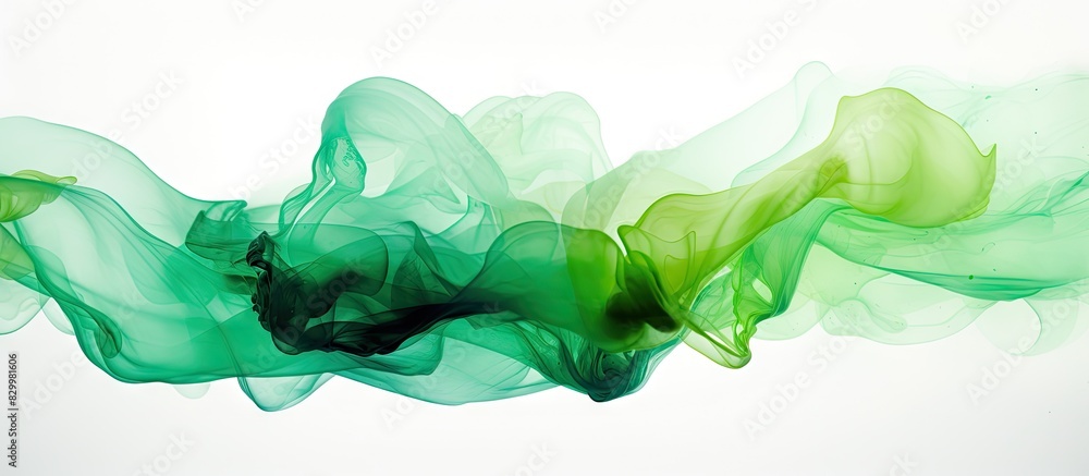 Poster a blend of white and green paint creating an image with areas of both colors the white and green pig