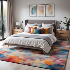 vibrant colourful bedroom modern subtle