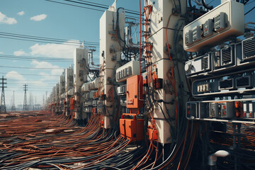 Naklejka premium Understanding Electrical Systems: Installation and Process Insights