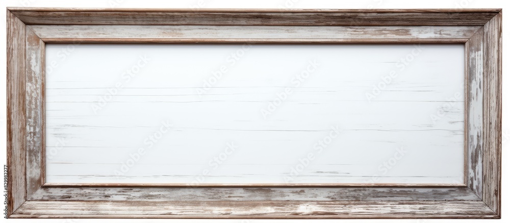 Poster an isolated old wooden frame on a white background with plenty of copy space for images