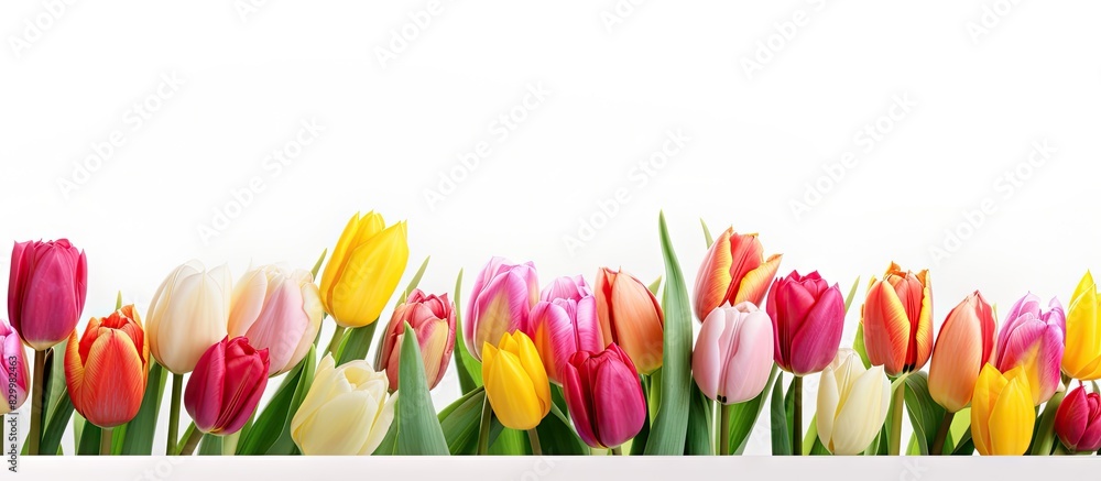 Poster A copy space image featuring tulips isolated on a white background