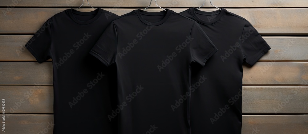 Poster Black t shirts available for customization with ample space for adding images or text