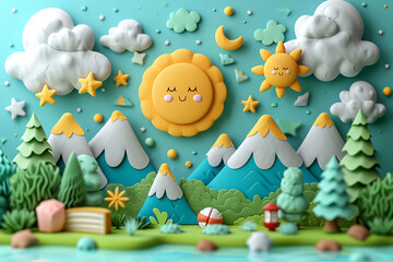 Cute illustration for kids room