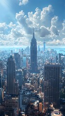 New York City skyline with the Empire State Building in the center