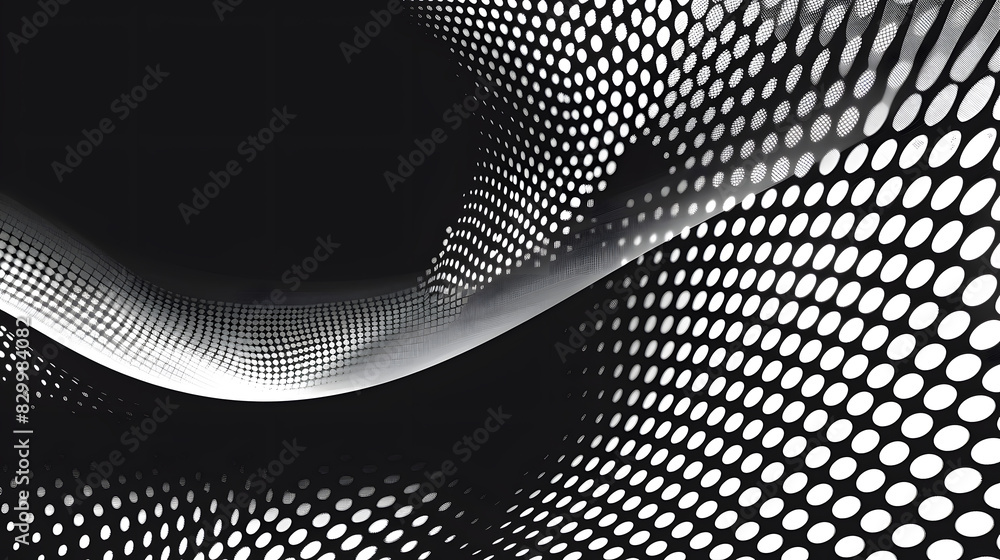 Poster monochrome printing raster, abstract vector halftone background. generative ai.