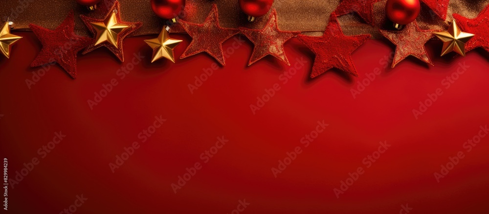 Poster a festive background for christmas toys with a textile texture providing copy space for images